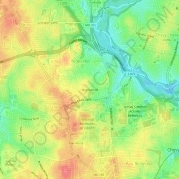 Maplewood topographic map, elevation, terrain
