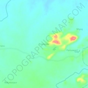 Prempura topographic map, elevation, terrain