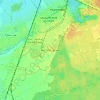Neu Pampow topographic map, elevation, terrain