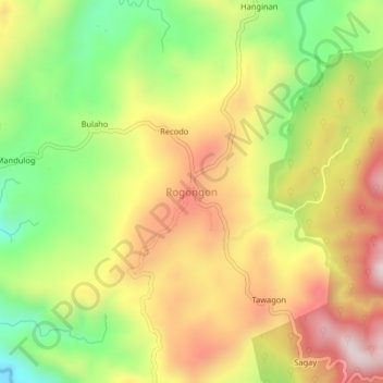 Rogongon topographic map, elevation, terrain