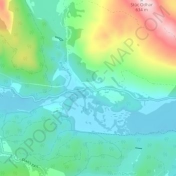 Brig o' Turk topographic map, elevation, terrain