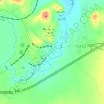 Rio Grande Rift Historical Marker topographic map, elevation, terrain