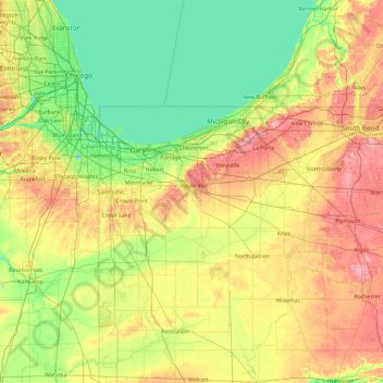 Porter topographic map, elevation, terrain