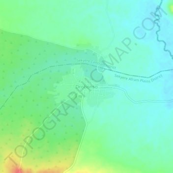 Drobonso topographic map, elevation, terrain