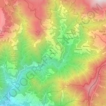 Perlezzi topographic map, elevation, terrain