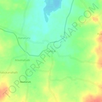Hulikal topographic map, elevation, terrain