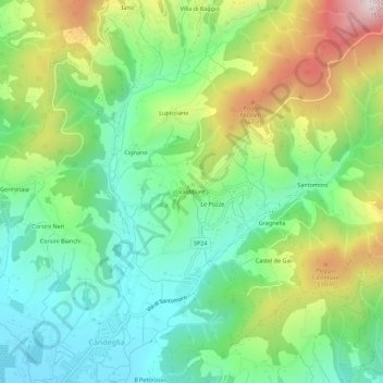 Valdibure topographic map, elevation, terrain