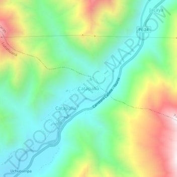 Catapalla topographic map, elevation, terrain