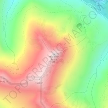 McClellan Butte topographic map, elevation, terrain