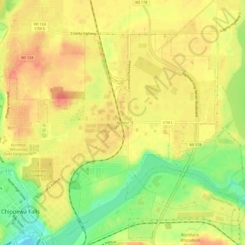 Norma topographic map, elevation, terrain