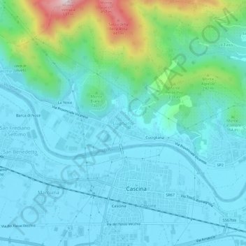 Lugnano topographic map, elevation, terrain