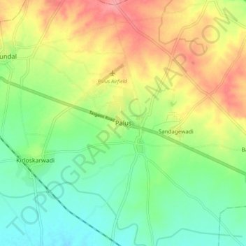 Palus topographic map, elevation, terrain