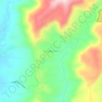 Tuntable Falls topographic map, elevation, terrain