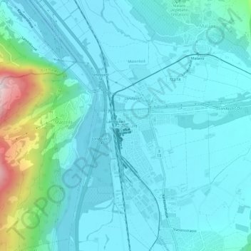 Landquart topographic map, elevation, terrain