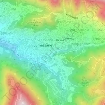 Rucca topographic map, elevation, terrain