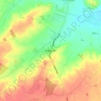 Keysoe topographic map, elevation, terrain