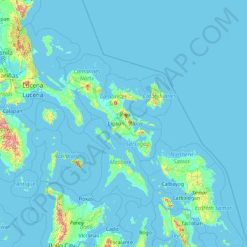 Albay topographic map, elevation, terrain