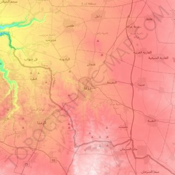 Dar'a topographic map, elevation, terrain