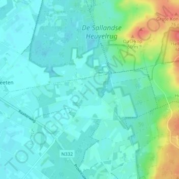 Helhuizen topographic map, elevation, terrain