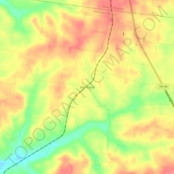 Bon Aqua topographic map, elevation, terrain