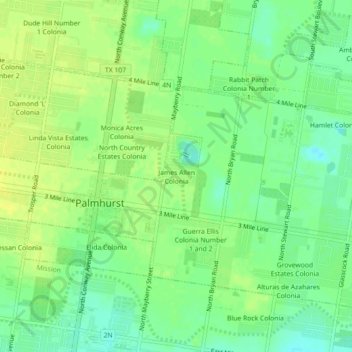 James Allen Colonia topographic map, elevation, terrain