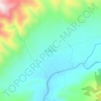 Descanse topographic map, elevation, terrain