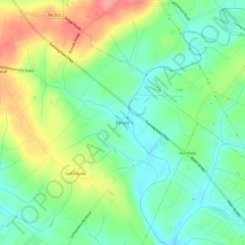 Bergey topographic map, elevation, terrain
