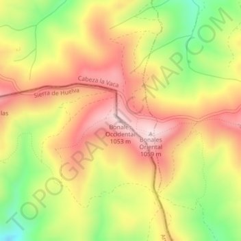 Bonales Occidental topographic map, elevation, terrain