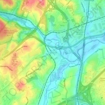Elkridge topographic map, elevation, terrain