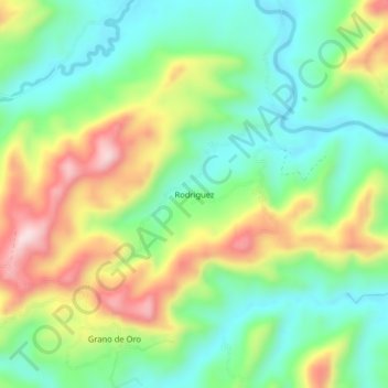 Rodriguez topographic map, elevation, terrain