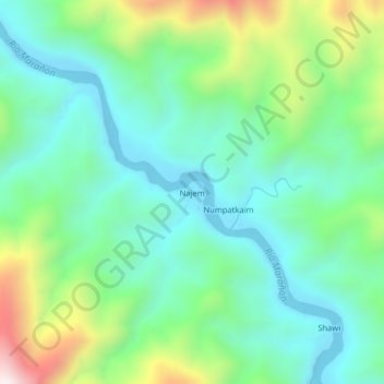 Najem topographic map, elevation, terrain