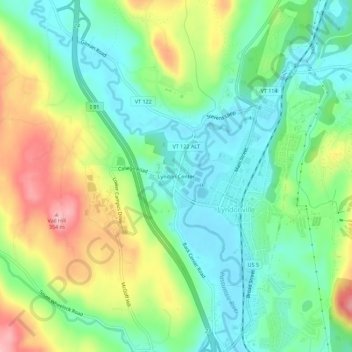 Lyndon Center topographic map, elevation, terrain