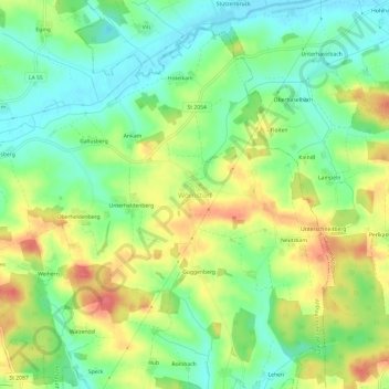 Wörnstorf topographic map, elevation, terrain