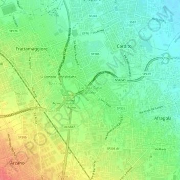 Località Case Sparse topographic map, elevation, terrain