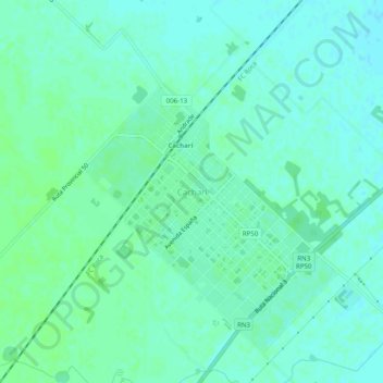 Cacharí topographic map, elevation, terrain