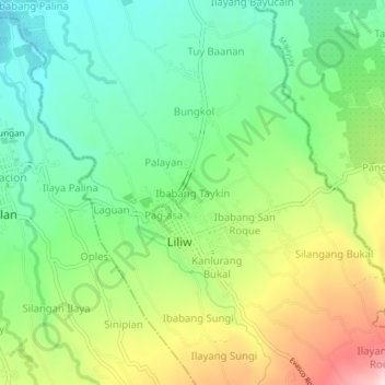 Ibabang Taykin topographic map, elevation, terrain