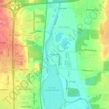 Miami Villa topographic map, elevation, terrain