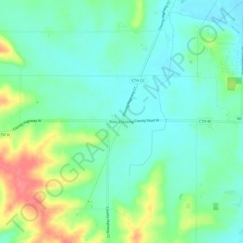 Ross Crossing topographic map, elevation, terrain
