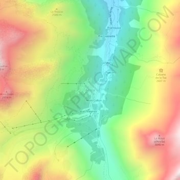 Arolla topographic map, elevation, terrain