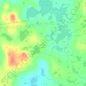 Hawke Hills topographic map, elevation, terrain