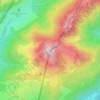 Spitzstein topographic map, elevation, terrain