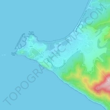 Punta Ala topographic map, elevation, terrain