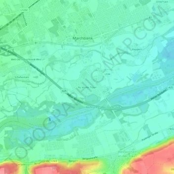 Au an der Traun topographic map, elevation, terrain