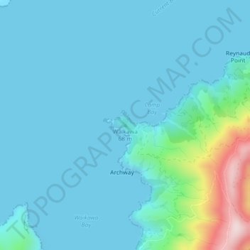 Waikawa topographic map, elevation, terrain
