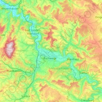 Meinhard topographic map, elevation, terrain