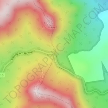 Cunningham's Gap topographic map, elevation, terrain