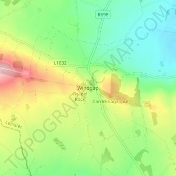 Windgap topographic map, elevation, terrain