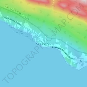 Cap-aux-Os topographic map, elevation, terrain