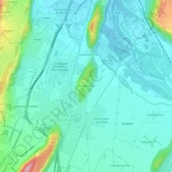 Petit Rochefort topographic map, elevation, terrain
