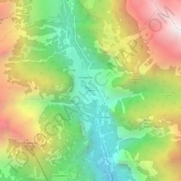 Lirone topographic map, elevation, terrain